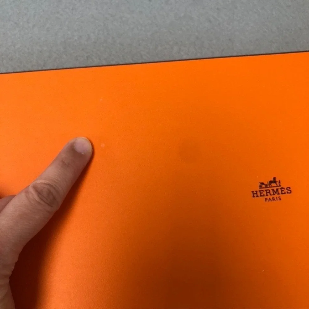 Authentic Hermes Orange Storage Gift Box Empty 14.5x7.5x1.5 Small Rectangle